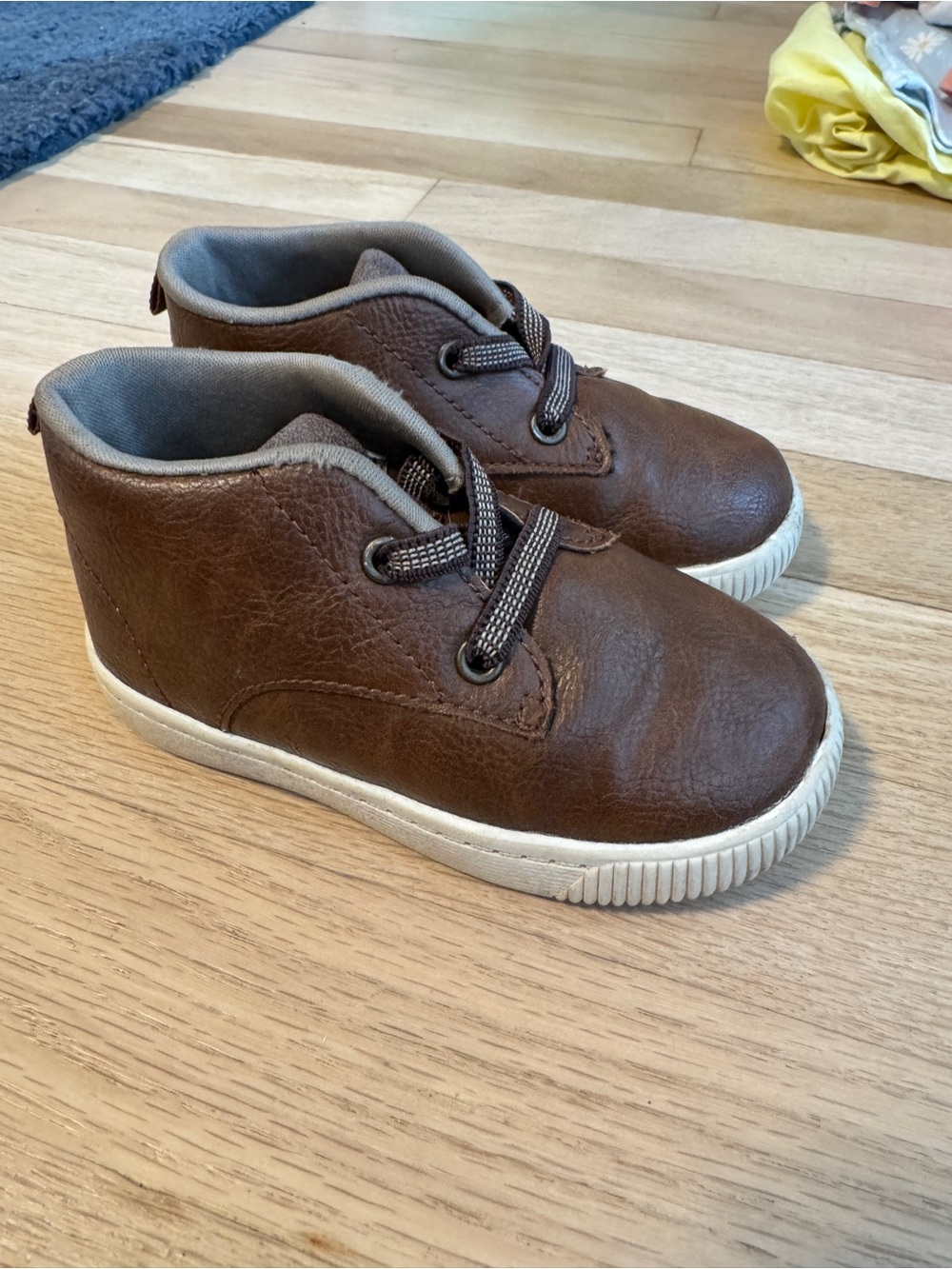 Carter's Brown Faux-Leather Kids Lace-Up Boots